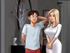 Blonde Pregnant Girl Gets HARD FUCKED in Summertime Saga Part 42