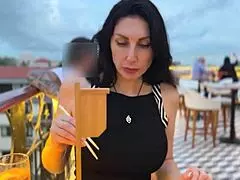 Unexpected Blowjob in a Public Restaurant Setting, So Risky