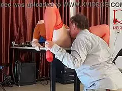 Monday Office Employee Without Panties Teases, Licks Pussy, Sucks Dick