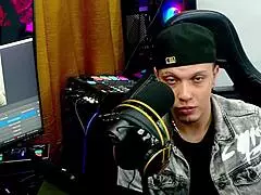 gih spaniard makes the redhead ride on the podcast table, showing her pink pussy in the slum, she commands