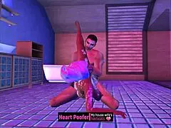 Dragged From The Shower And Taken Roughly On The Bathroom Floor In Cartoon Style