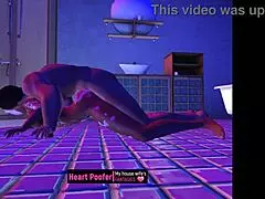 Dragged From The Shower And Taken Roughly On The Bathroom Floor In Cartoon Style