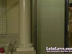 I spied on lelu love in the shower, zooming in on her washing hair