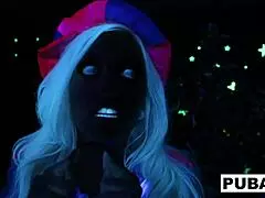 Two Hot Blondes Share Halloween Scare