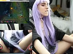 Teen masturbates on webcam while playing League of Legends URF mode.