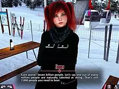 double homework with hot redhead teens in sex game!