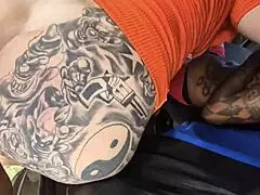 bareback car romp with blonde friend and three hung guys pounding pussies