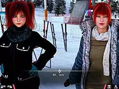 double homework with hot redhead teens in sex game!