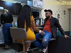 My best frend visits with new girl, but she f*cks me while he's clueless!