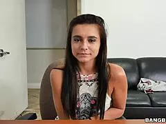 Tiny 18 Year Old Petite Amateur in Casting Interview