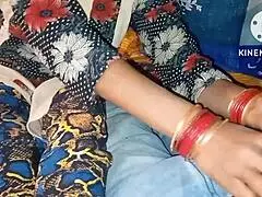 Indian bhabhi enjoys a quiet desi night, feeling relaxed as water flows naturally.