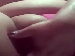 Linda in lingerie masturbates to intense squirting orgasm