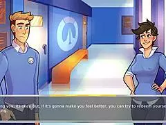 hey, tracer from overwatch parody gives head in this uncensored hentai 😏