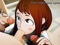 i can't believe ochaco uraraka got banged in wild anime gangbang