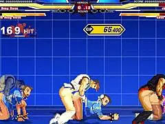 Chun-li in 6p anime sex with cartoon cumshot hentai action.
