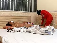 girlfriend came back from work, i fucked her shaved pussy hard