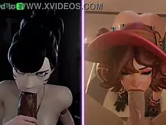 Kiriko battles d-va in hentai match