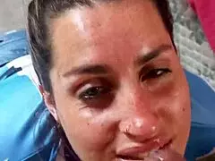 i'm the cum eater blonde, swallowing my friend's load like a slut