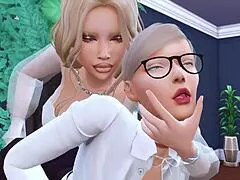 Perverted Futanari Secretary Turns Strict Boss into Her Submissive Slut in Sims 4 Hentai.