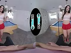 april valentino teases on pool table then fucks monster cock