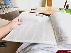 Horniest stepsister ever gives wet blowjob to taboo cock!