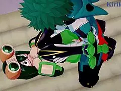 tsuyu asui and mt lady and izuku midoriya intense sex - my hero academia hentai