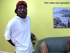 riley shy takes rough blowjob and facial from black cock