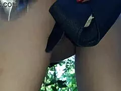 i helped a stranger cum with a strapon in a public place, wet and juicy lesbian orgasm