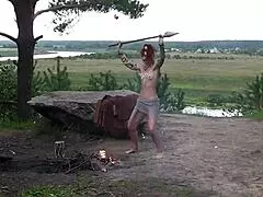 Mature outdoor fun in stone age style