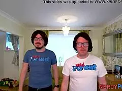 Watch this leeds geek get tricked into first blowjob