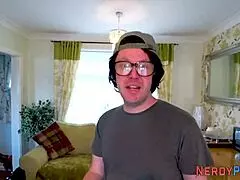 Watch this leeds geek get tricked into first blowjob