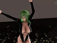 Gumi Vocaloid's big tits bounce in this intriguing MMD hentai scene.