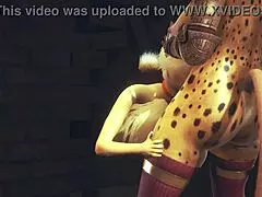 young fox sucks two futanari dicks until they cum 😈 in his mouth! sissy style 🐺