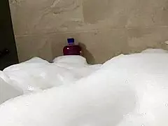 Cyno enjoys solo bubble bath fun in cosplay costume 😊