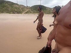 אורגיה פרועה בחוף נודיסטים עם חברים טינאייזרים חמים מוקלטת