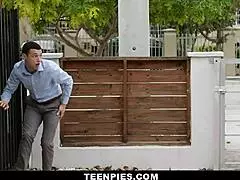 Busty babe Alina Belle in shower, but it's sperm all over her thick ass