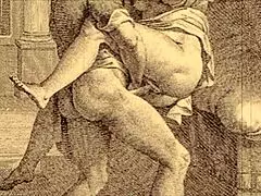 Vintage erotic illustration from retro anime cartoon