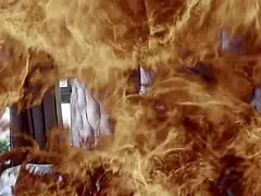 Muscular guy face fucks redhead latina in bed.