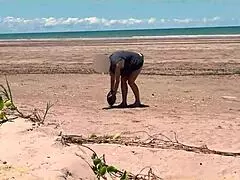 Wife Strips Nude At Public Clothed Beach For Football Play