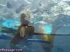 Lesbian masseuse gives oral and fingering in group session