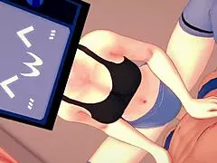 TV Woman Craves Cock in Sporty Outfit for 3D Ride