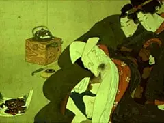 Old cartoon shows vintage erotic anime illustration