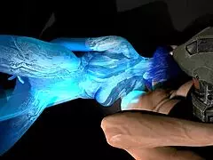 Cortana Interacts With Master Chief In 3D