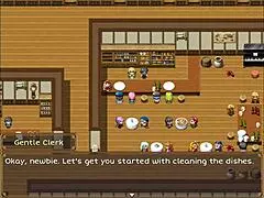 i feel the horny client grabbing the waitress's big tits in this hentai