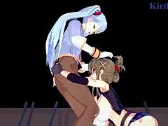 Nine And Chitose Kisaragi With Ruri Hoshino In Intense Lesbian Play Futanari Scene