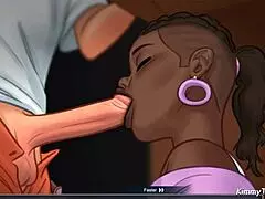 Summertime Saga - Horny Teacher Sucks Cock on Stage in Wild Scene