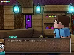 I get a blowjob near my oblivious girlfriend in hornycraft with big tits