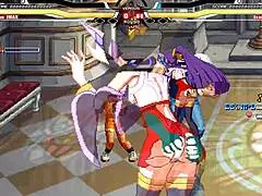 Brian faces off against izanami in an anime cartoon battle with cumshot elements