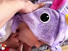 This babe gives blowjob and gets hard pussy fuck in morning POV.