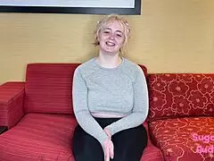 Curvy Annie's pukey audition hides a submissive choking side.